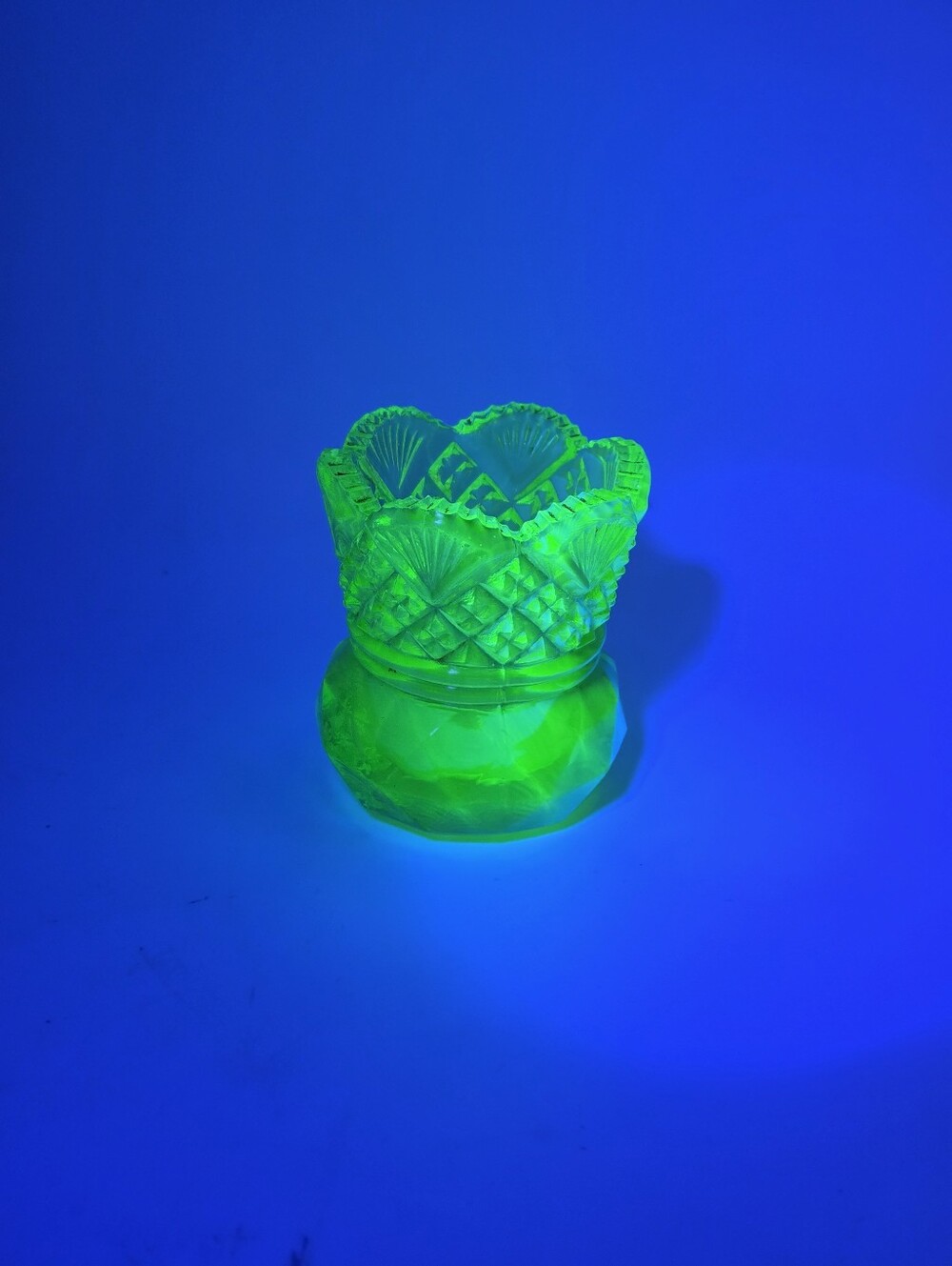 Vintage Uranium Glass Toothpick Holder